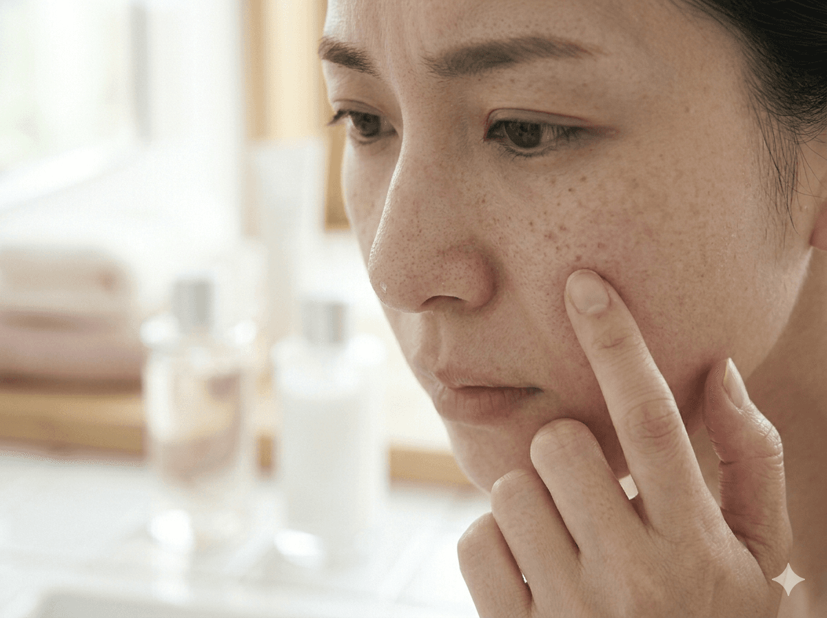 スチーマー後の保湿不足イメージ